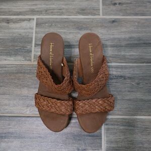 House of Harlow 1960 Tan Braided Sandals